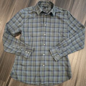 JOHN VARVATOS 100% Cotton Plaid Sport Shirt, Size Small